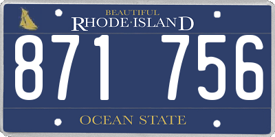 RI license plate 871756