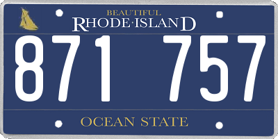 RI license plate 871757