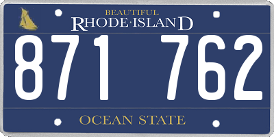 RI license plate 871762