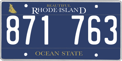 RI license plate 871763