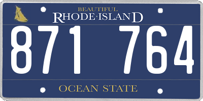RI license plate 871764