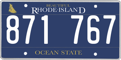 RI license plate 871767