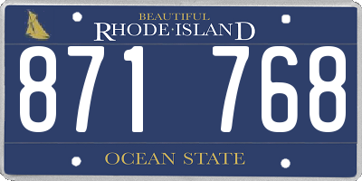 RI license plate 871768