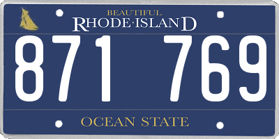 RI license plate 871769
