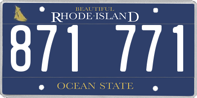 RI license plate 871771