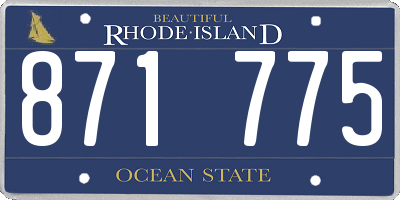 RI license plate 871775