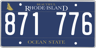 RI license plate 871776