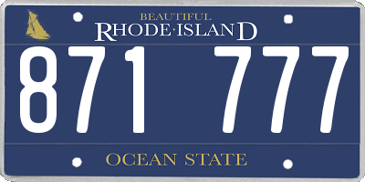 RI license plate 871777