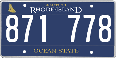 RI license plate 871778