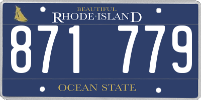 RI license plate 871779