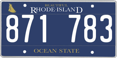 RI license plate 871783