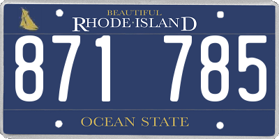 RI license plate 871785