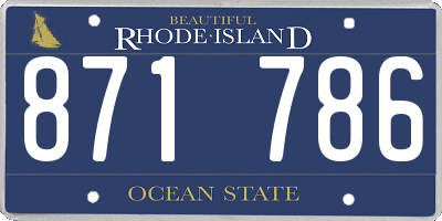 RI license plate 871786