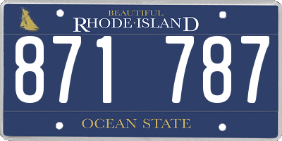 RI license plate 871787
