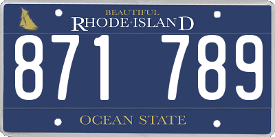 RI license plate 871789