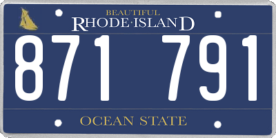 RI license plate 871791