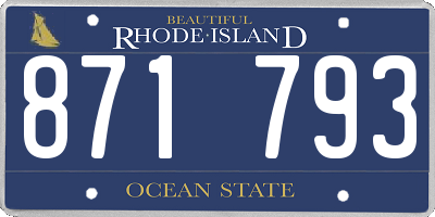 RI license plate 871793