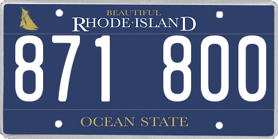 RI license plate 871800