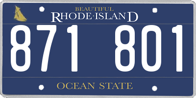 RI license plate 871801
