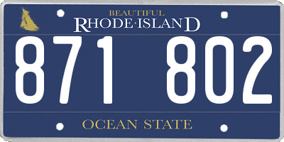 RI license plate 871802