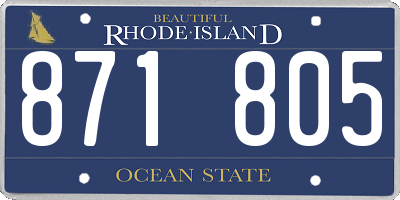 RI license plate 871805