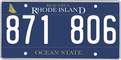 RI license plate 871806