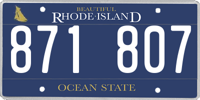 RI license plate 871807