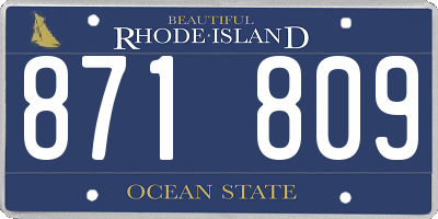 RI license plate 871809