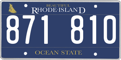 RI license plate 871810