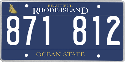 RI license plate 871812