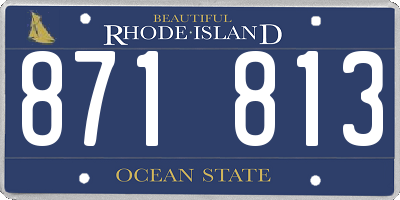 RI license plate 871813
