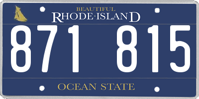 RI license plate 871815