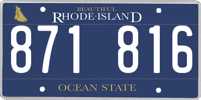 RI license plate 871816