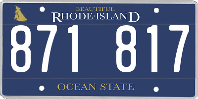 RI license plate 871817