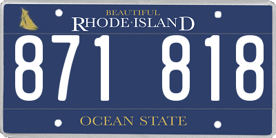 RI license plate 871818
