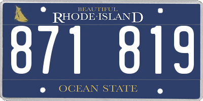 RI license plate 871819
