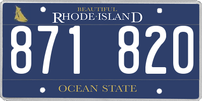 RI license plate 871820