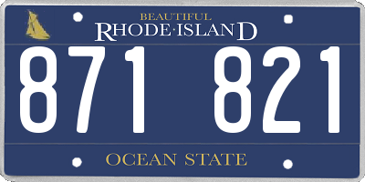 RI license plate 871821
