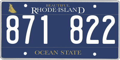 RI license plate 871822