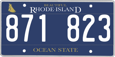 RI license plate 871823