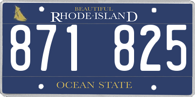 RI license plate 871825
