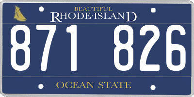 RI license plate 871826