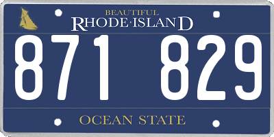RI license plate 871829
