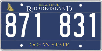 RI license plate 871831