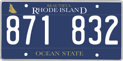 RI license plate 871832