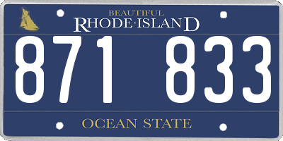 RI license plate 871833
