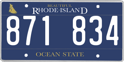 RI license plate 871834