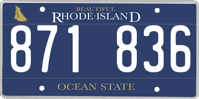 RI license plate 871836