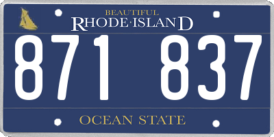 RI license plate 871837