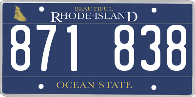 RI license plate 871838